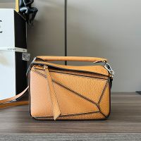 Loewe Mini Puzzle Bag In Soft Grained Calfskin Caramel
