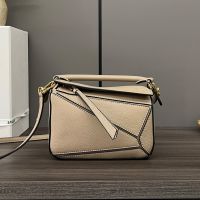 Loewe Mini Puzzle Bag In Soft Grained Calfskin Sand