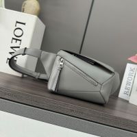 Loewe Mini Puzzle Edge Bumbag In Classic Calfskin Grey