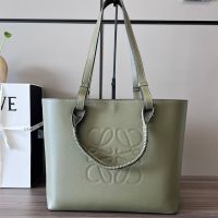 Loewe Small Anagram Tote In Classic Calfskin Olive