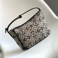 Loewe Small Cubi Bag In Anagram Jacquard and Calfskin Beige/Black