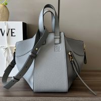 Loewe Small Hammock Bag In Soft Grained Calfskin Grey