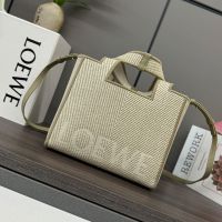 Loewe Small LOEWE Font Tote In Canvas Grey