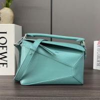 Loewe Small Puzzle Edge Bag In Classic Calfskin Blue