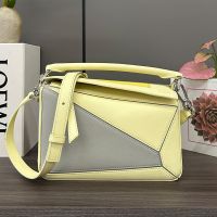 Loewe Small Puzzle Bag In Nappa Calfskin Lemon/Grey