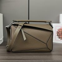 Loewe Small Puzzle Bag In Soft Grained Calfskin Olive
