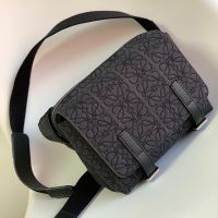 Loewe XS Military Messenger Bag In Anagram Jacquard Black