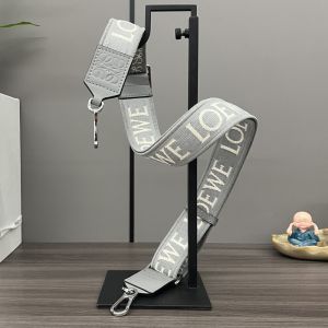 Loewe Anagram Strap In Jacquard And Calfskin Grey