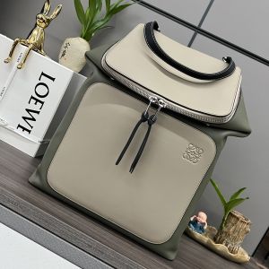 Loewe Goya Backpack In Classic Calfskin Beige/Olive
