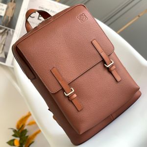 Loewe Military Backpack In Soft Grained Calfskin Brown