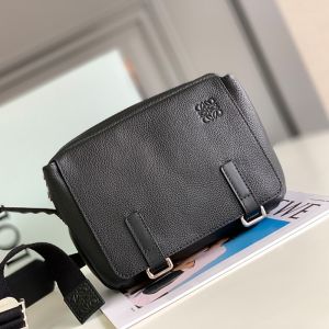 Loewe XS Military Messenger Bag In Soft Grained Calfskin Black