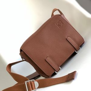 Loewe XS Military Messenger Bag In Soft Grained Calfskin Brown