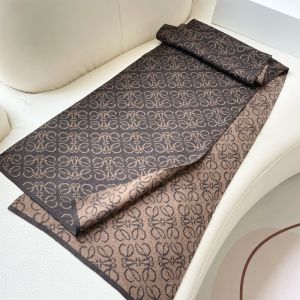 Loewe Anagram Bicolour Scarf In Cashmere Grey/Khaki