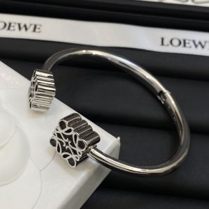 Loewe Anagram Cuff Bracelet In Metal Silver
