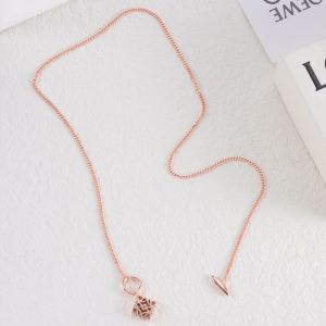 Loewe Anagram Pendant Necklace In Metal Rose Gold