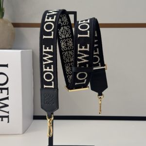 Loewe Anagram Strap In Jacquard And Calfskin Black