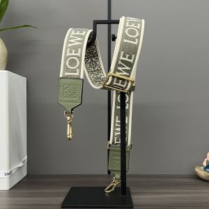 Loewe Anagram Strap In Jacquard And Calfskin Green