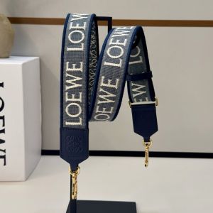 Loewe Anagram Strap In Jacquard And Calfskin Navy Blue