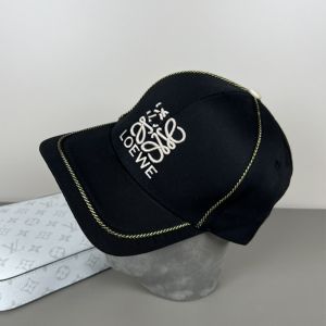 Loewe Anagram Embroidery Baseball Cap In Canvas Black