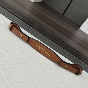 Loewe Branded Short Strap In Classic Calfskin Brown