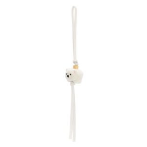 Loewe Chow Chow Charm In Felt and Calfskin White