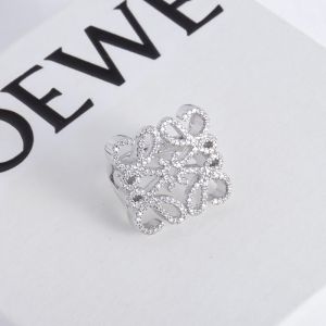 Loewe Crystal Anagram Open Ring In Metal Silver