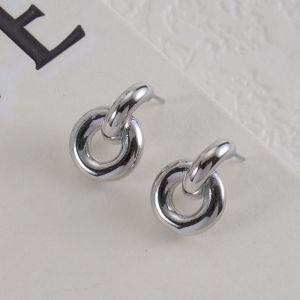 Loewe Donut Link Stud Earrings In Metal Silver