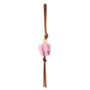Loewe Elephant Charm In Felt and Calfskin Pink