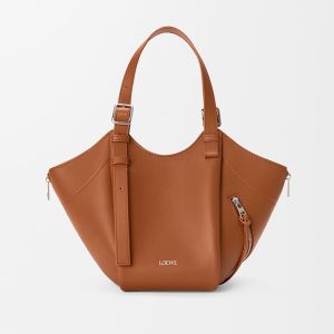 Loewe Hammock Flip Bag In Classic Calfskin Squirrel