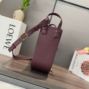 Loewe Hammock Slice Bag In Shiny Calfskin Burgundy