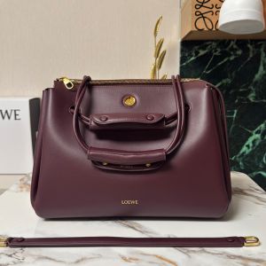 Loewe Large Madrid Bag In Supple Calfskin Burgundy