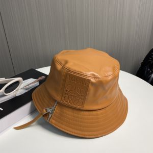 Loewe Logo Anagram Patch Bucket Hat In Zip Lampskin Brown