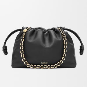 Loewe Medium Flamenco Purse In Mellow Nappa Lambskin Black/Gold