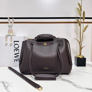 Loewe Medium Madrid Bag In Supple Calfskin Dark Burgundy