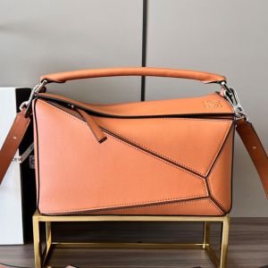 Loewe Medium Puzzle Bag In Classic Calfskin Brown
