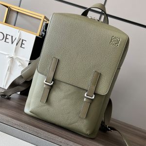 Loewe Military Backpack In Soft Grained Calfskin Olive