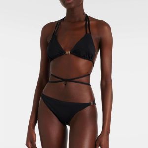 Loewe Paula's Ibiza Triangular Bikini with Ties Women Lycra Black