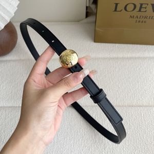 Loewe Pebble Round Buckle Belt 1.5 In Smooth Calfskin Black/Gold