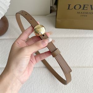 Loewe Pebble Round Buckle Belt 1.5 In Smooth Calfskin Brown/Gold