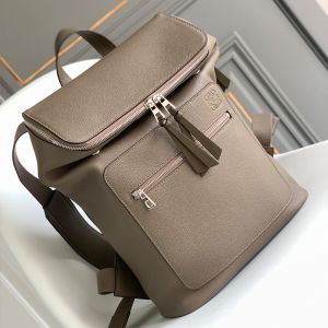 Loewe Slim Goya Backpack In Soft Grained Calfskin Khaki