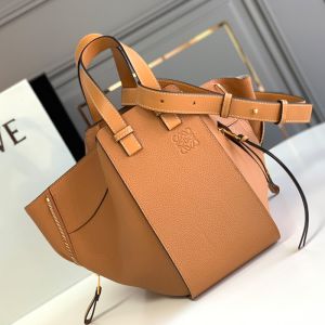 Loewe Small Hammock Bag In Soft Grained Calfskin Brown