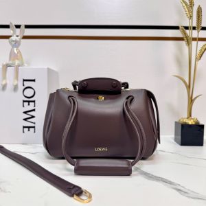 Loewe Small Madrid Bag In Supple Calfskin Dark Burgundy