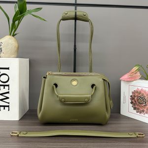 Loewe Small Madrid Bag In Supple Calfskin Olive