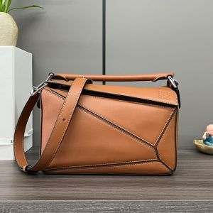 Loewe Small Puzzle Bag In Classic Calfskin Brown
