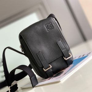 Loewe XS Military Crossbody In Soft Grained Calfskin Black