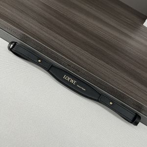 Loewe Branded Short Strap In Classic Calfskin Black