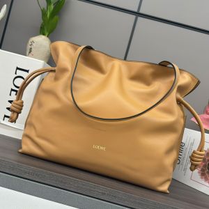 Loewe Large Flamenco Clutch In Nappa Calfskin Brown