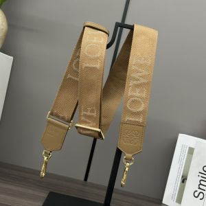 Loewe Logo Strap In Jacquard And Calfskin Brown