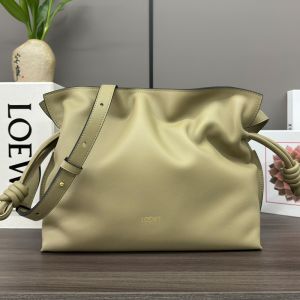 Loewe Medium Flamenco Clutch In Nappa Calfskin Clay Green