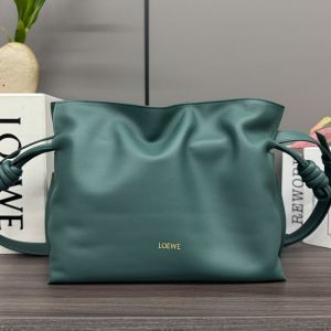 Loewe Medium Flamenco Clutch In Nappa Calfskin Vetiver Green